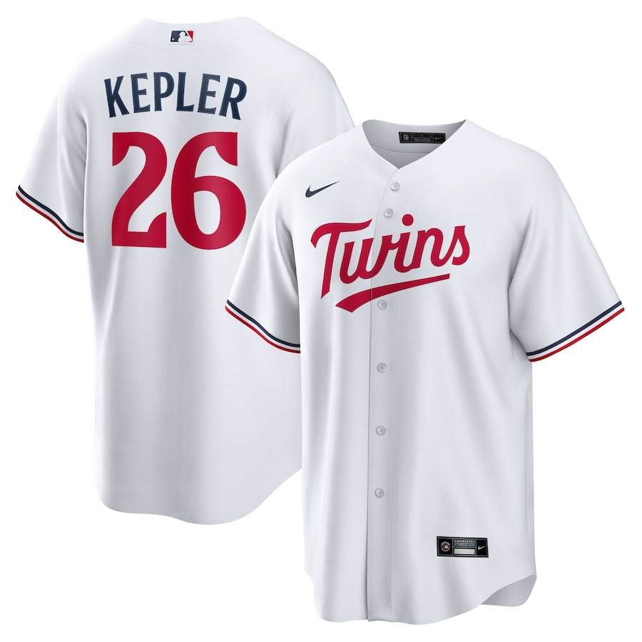 Men's Minnesota Twins Max Kepler White Home Replica Player Logo Jersey