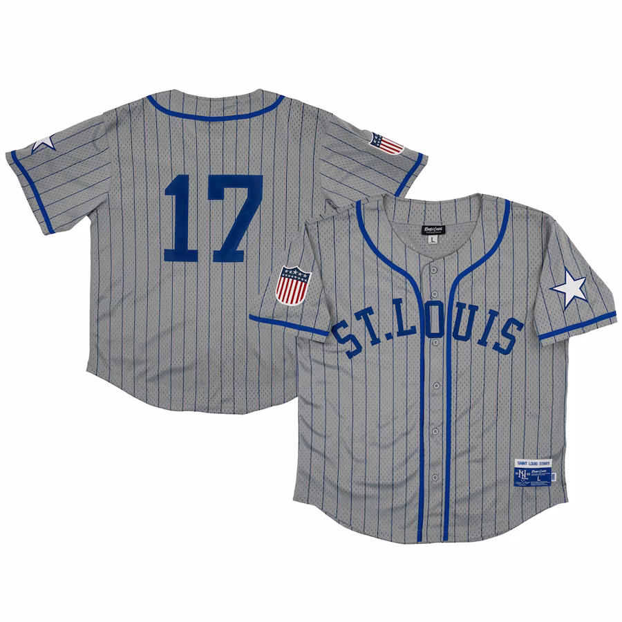 Youth St. Louis Stars #17 Rings & Crwns Gray Mesh Button-Down Replica Jersey