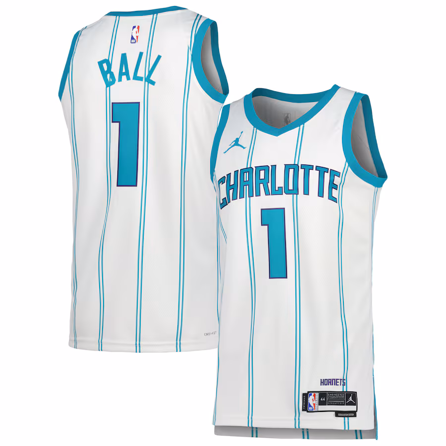 Unisex Charlotte Hornets LaMelo Ball Jordan Brand White Swingman Jersey - Association Edition