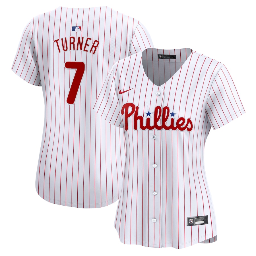Women's Philadelphia Phillies Trea Turner White Home Limited Player Jersey