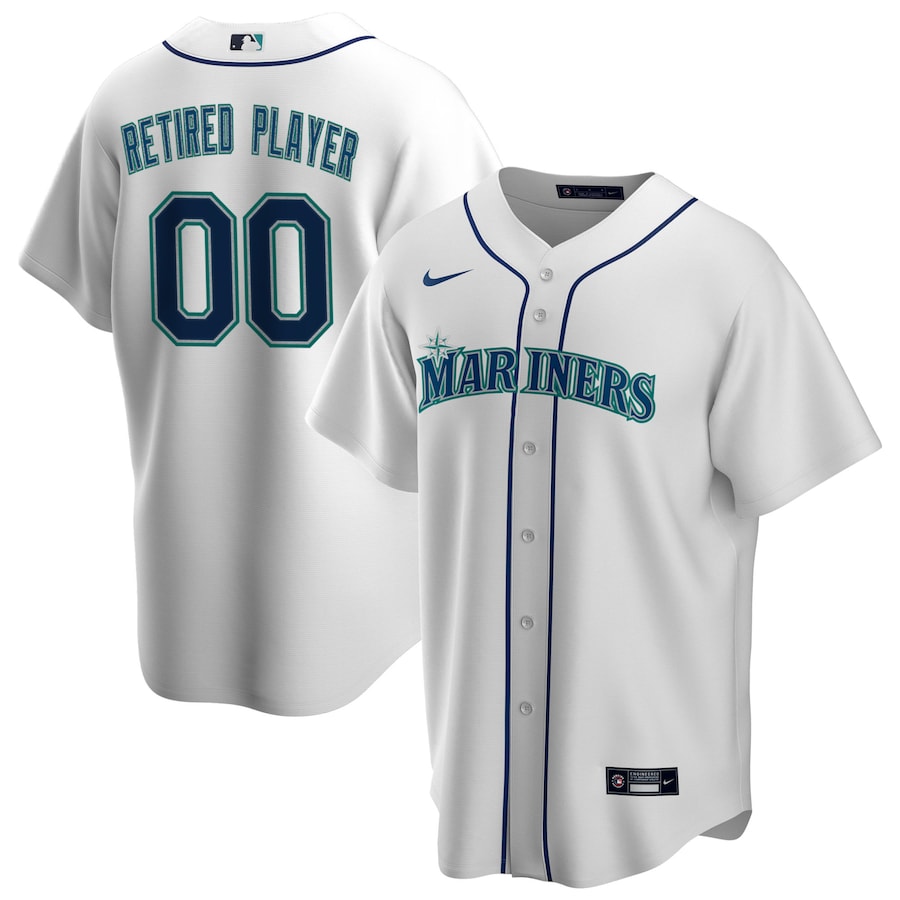 Men's Seattle Mariners White Home Pick-A-Player Retired Roster Replica Jersey