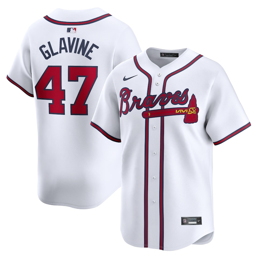 Youth Atlanta Braves Tom Glavine Nike White Home Limited Player Jersey