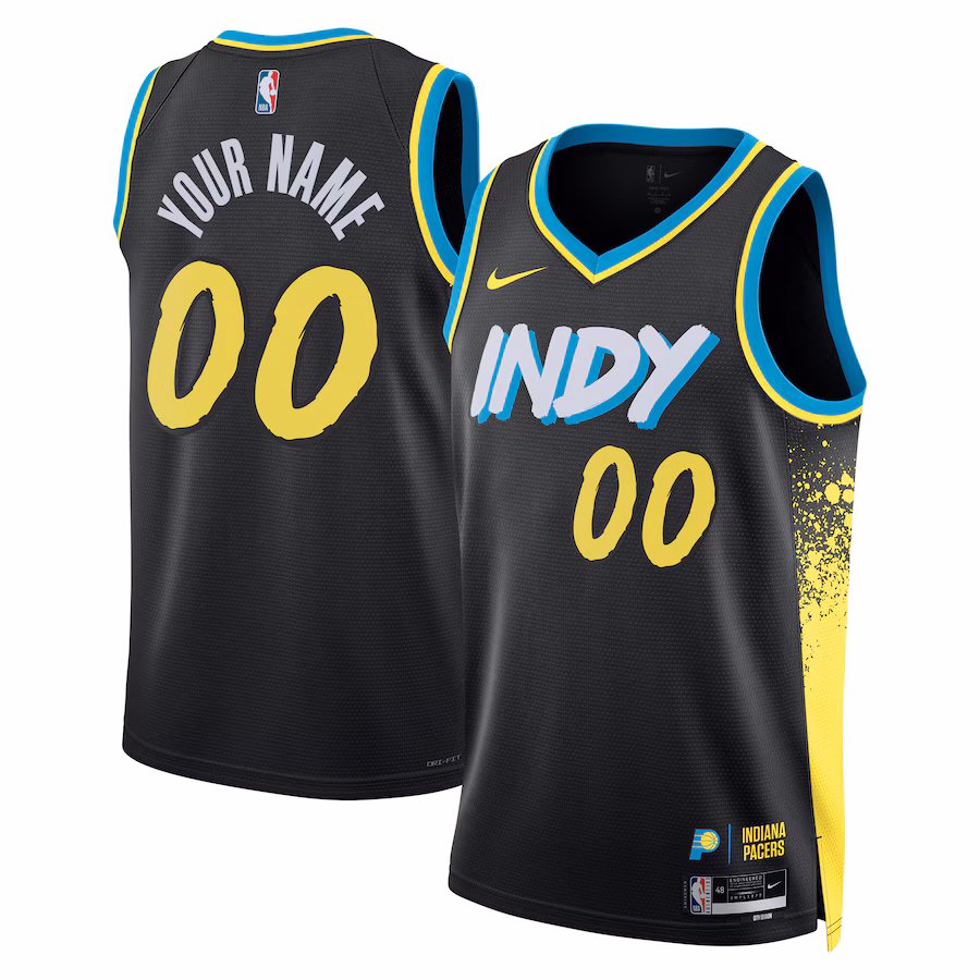 Unisex Indiana Pacers Nike Black 2023/24 Custom Swingman Jersey - City Edition