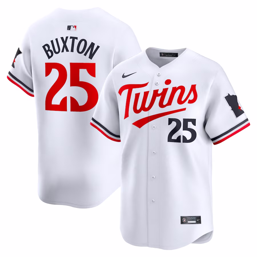 Youth Minnesota Twins Byron Buxton Nike White Home Limited Player Jersey