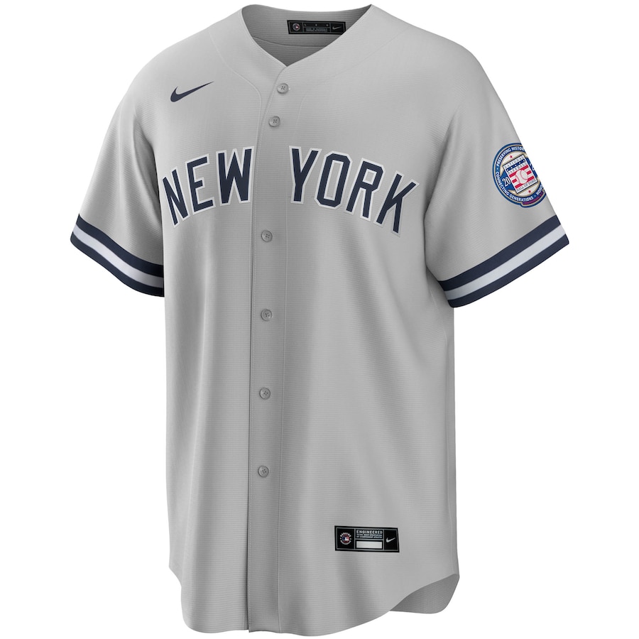 Men's New York Yankees Derek Jeter Gray 2020 Hall of Fame Induction Road Replica Player Name Jersey