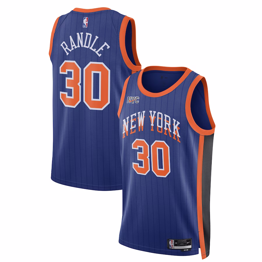 Unisex New York Knicks Julius Randle Nike Blue 2023/24 Swingman Jersey - City Edition