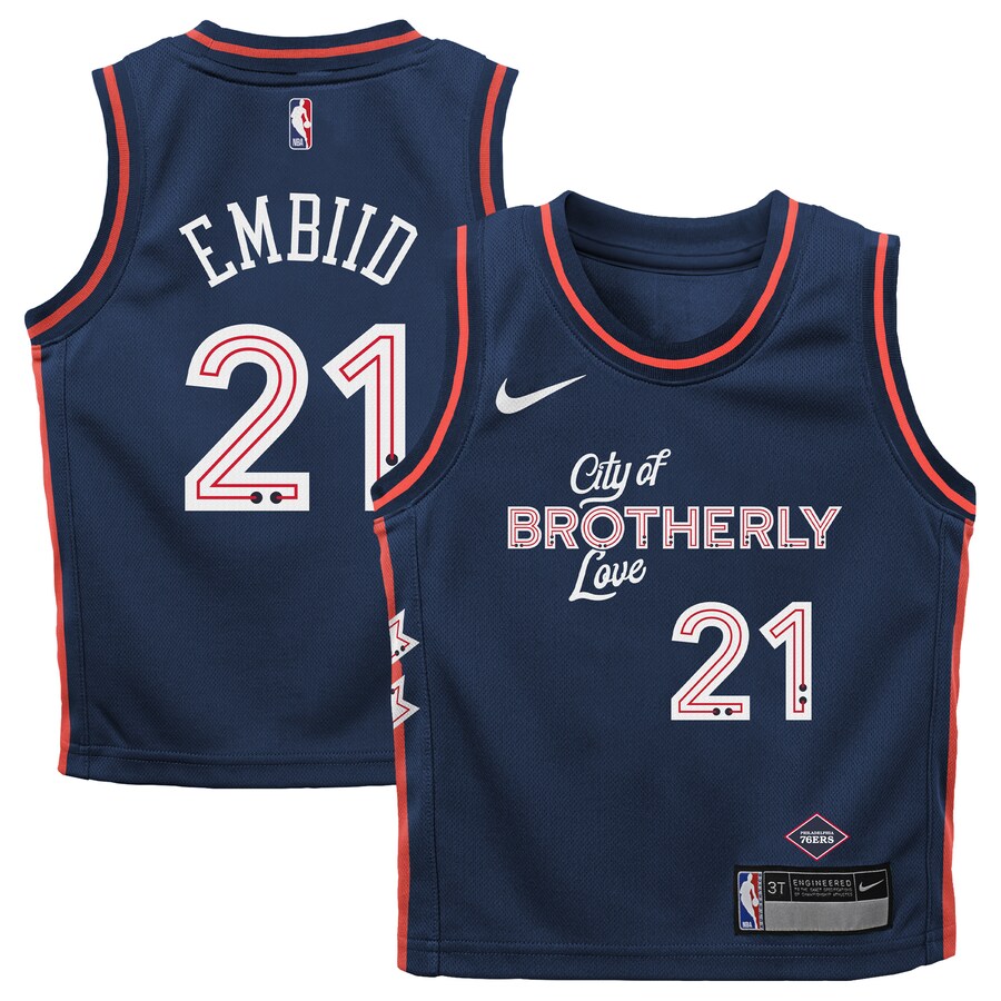 Infant Philadelphia 76ers Joel Embiid Nike Navy 2023/24 Swingman Replica Jersey - City Edition