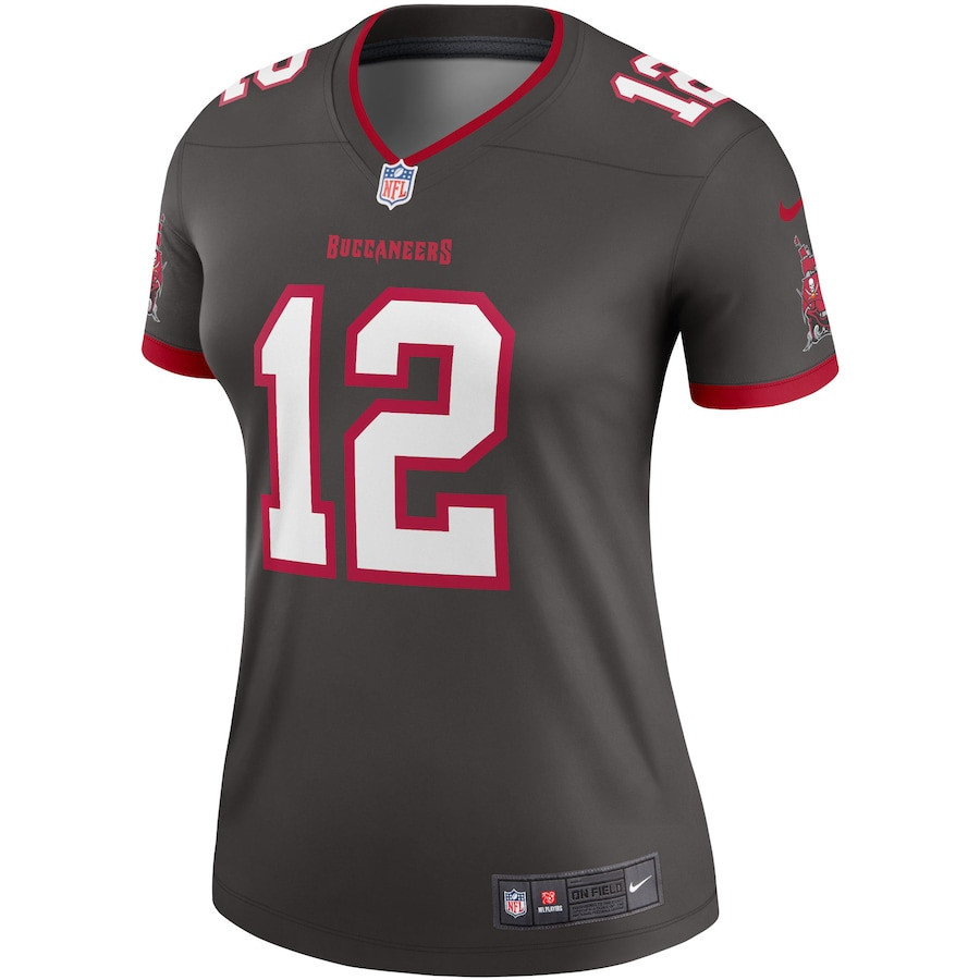 Tom Brady 12 Tampa Bay Buccaneers Women Alternate Legend Jersey - Pewter