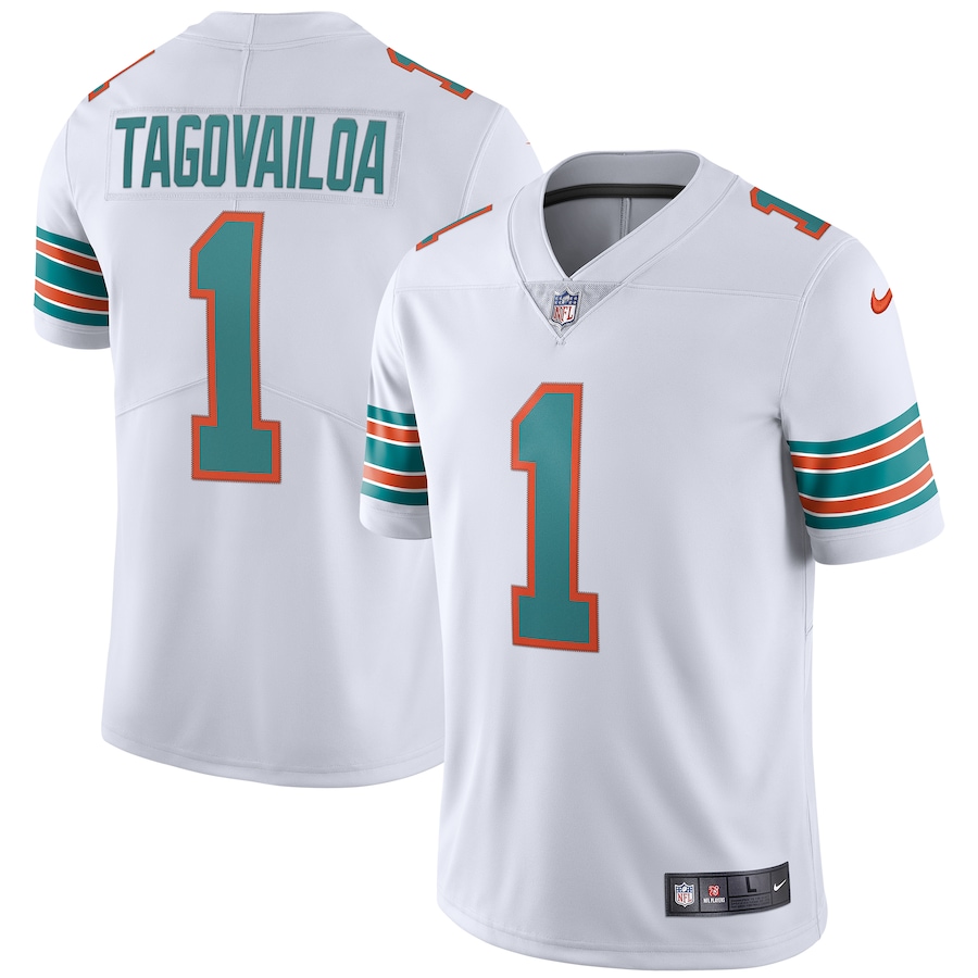 Mens Miami Dolphins Tua Tagovailoa White 2nd Alternate Vapor Limited Jersey
