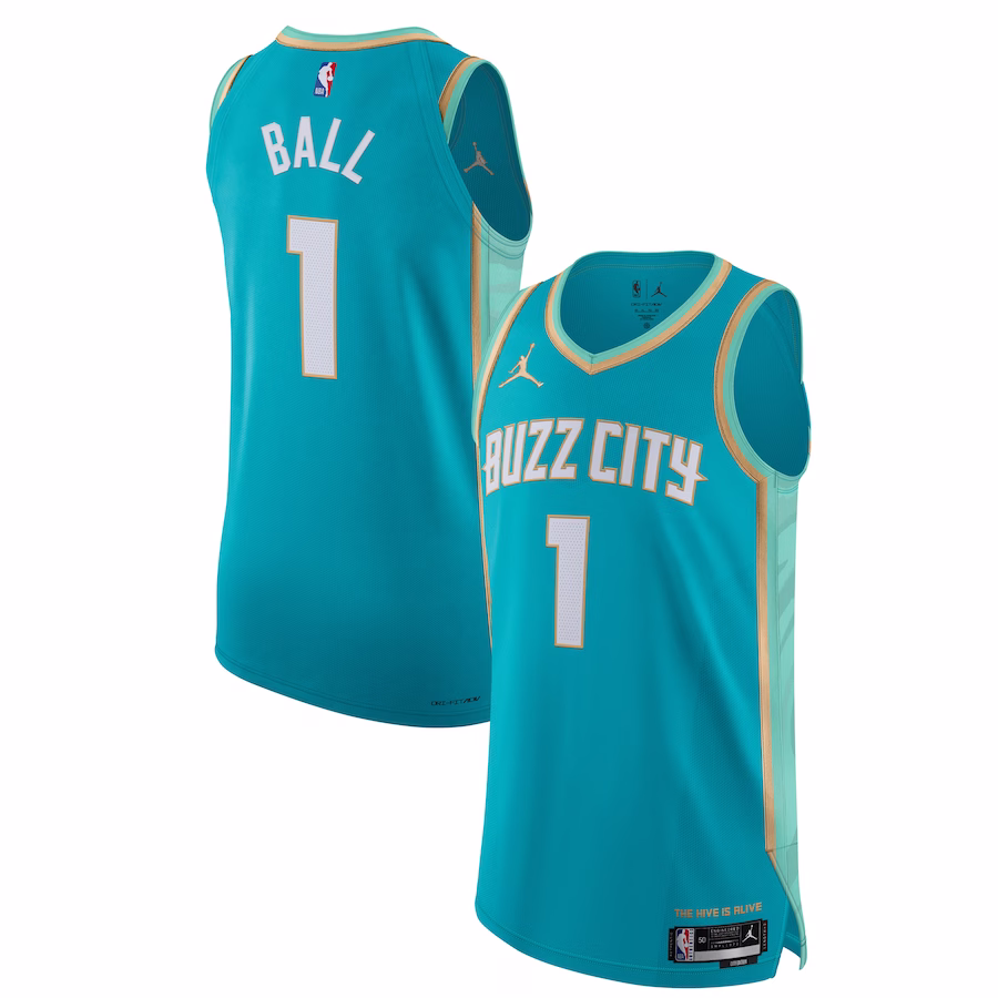 Men's Charlotte Hornets LaMelo Ball Jordan Brand Teal Authentic Jersey - City Edition