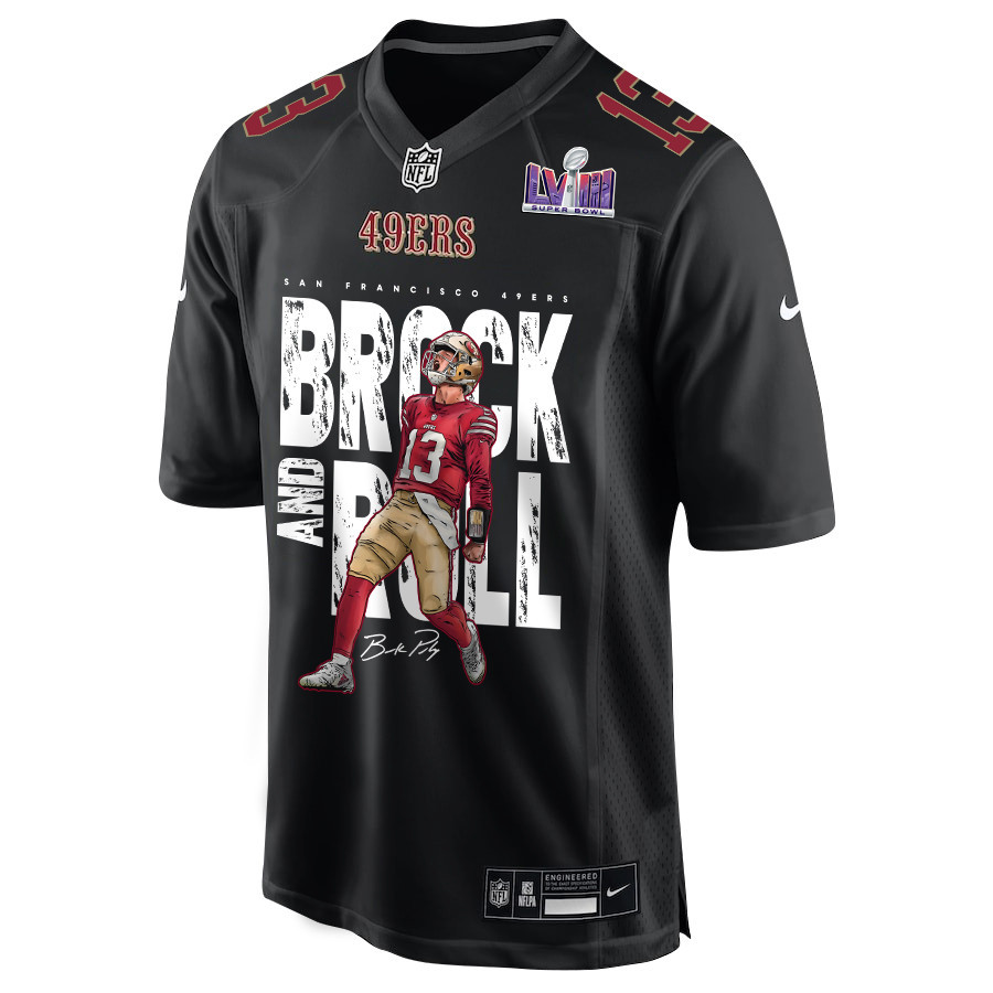 Brock Purdy 13 Signed Brock And Roll Fashion Game Men Jersey - Carbon Black