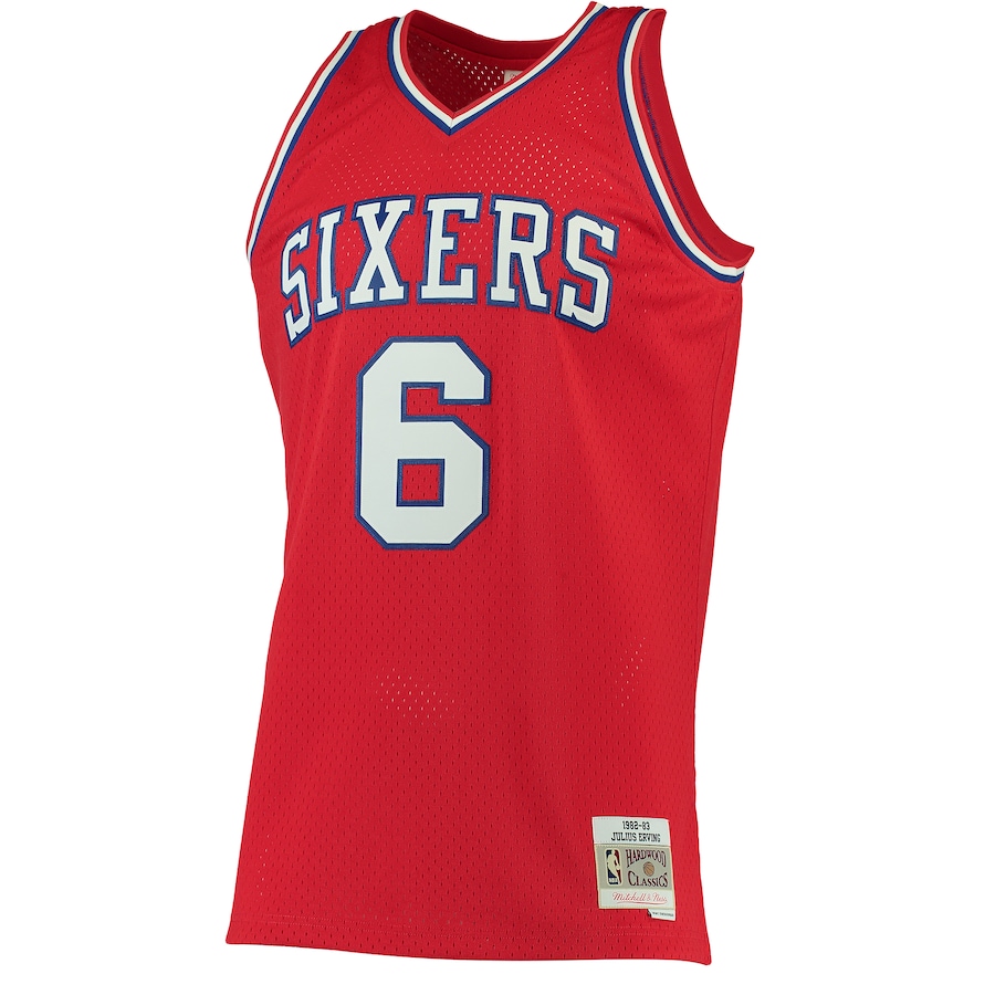 Men's Philadelphia 76ers Julius Erving Mitchell & Ness Red Hardwood Classics Swingman Jersey