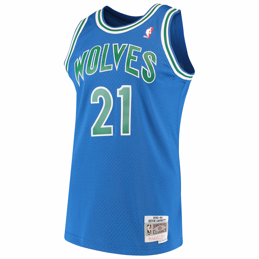 Men's Minnesota Timberwolves Kevin Garnett Mitchell & Ness Blue Hardwood Classics Swingman Jersey