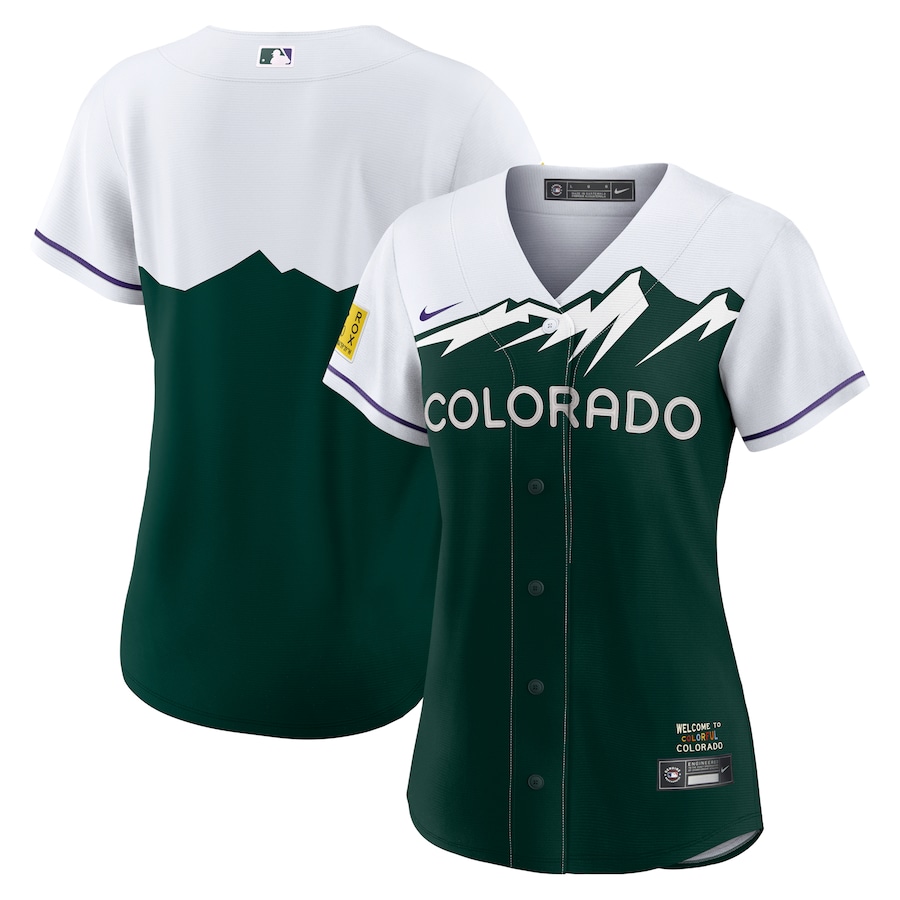 Women's Colorado Rockies White/Forest Green City Connect Replica Team Jersey