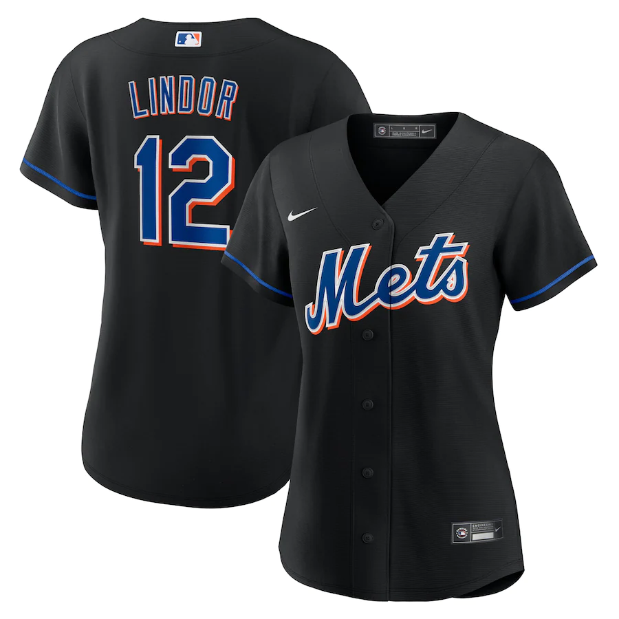Youth New York Mets Francisco Lindor Nike Black 2022 Alternate Replica Player Jersey