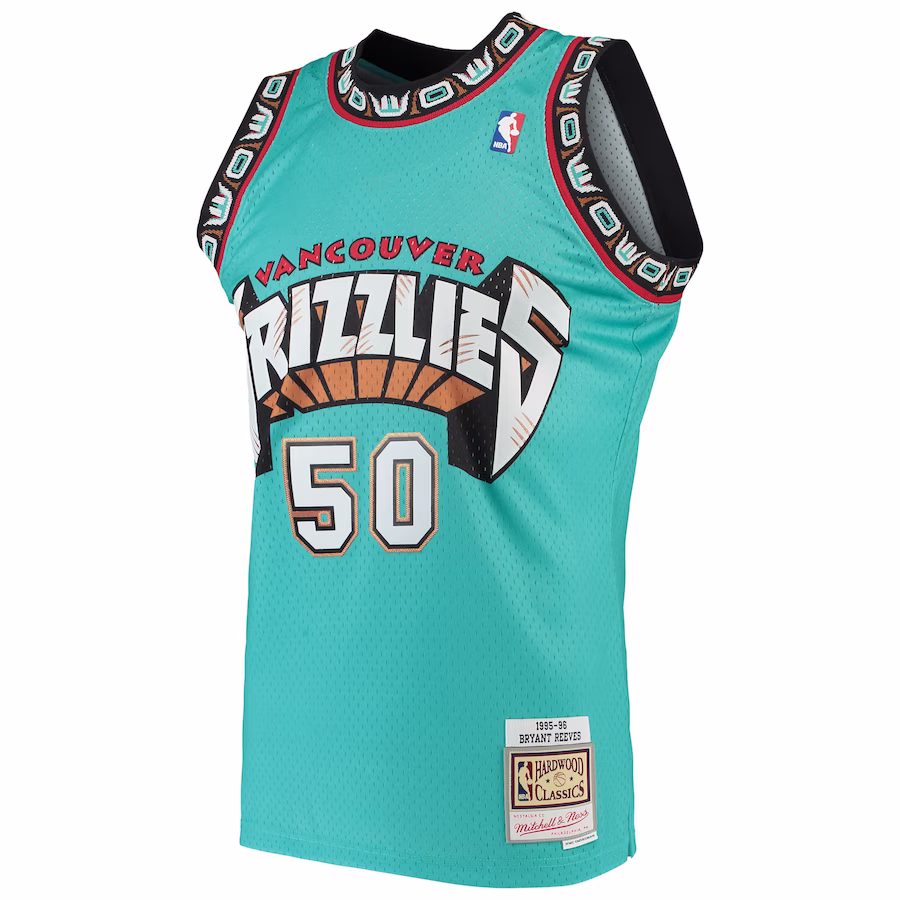 Men's Vancouver Grizzlies Bryant Reeves Mitchell & Ness Turquoise Hardwood Classics Swingman Jersey