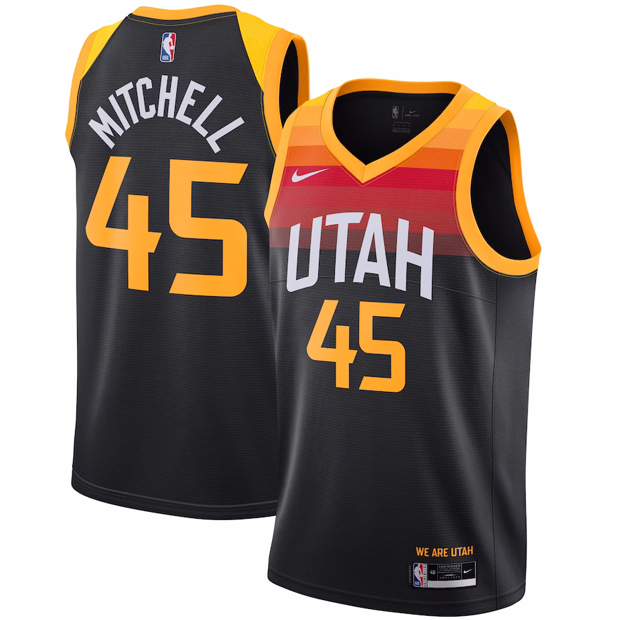 Men's Utah Jazz Donovan Mitchell Nike Black 2021/22 Swingman Player Jersey - City Edition