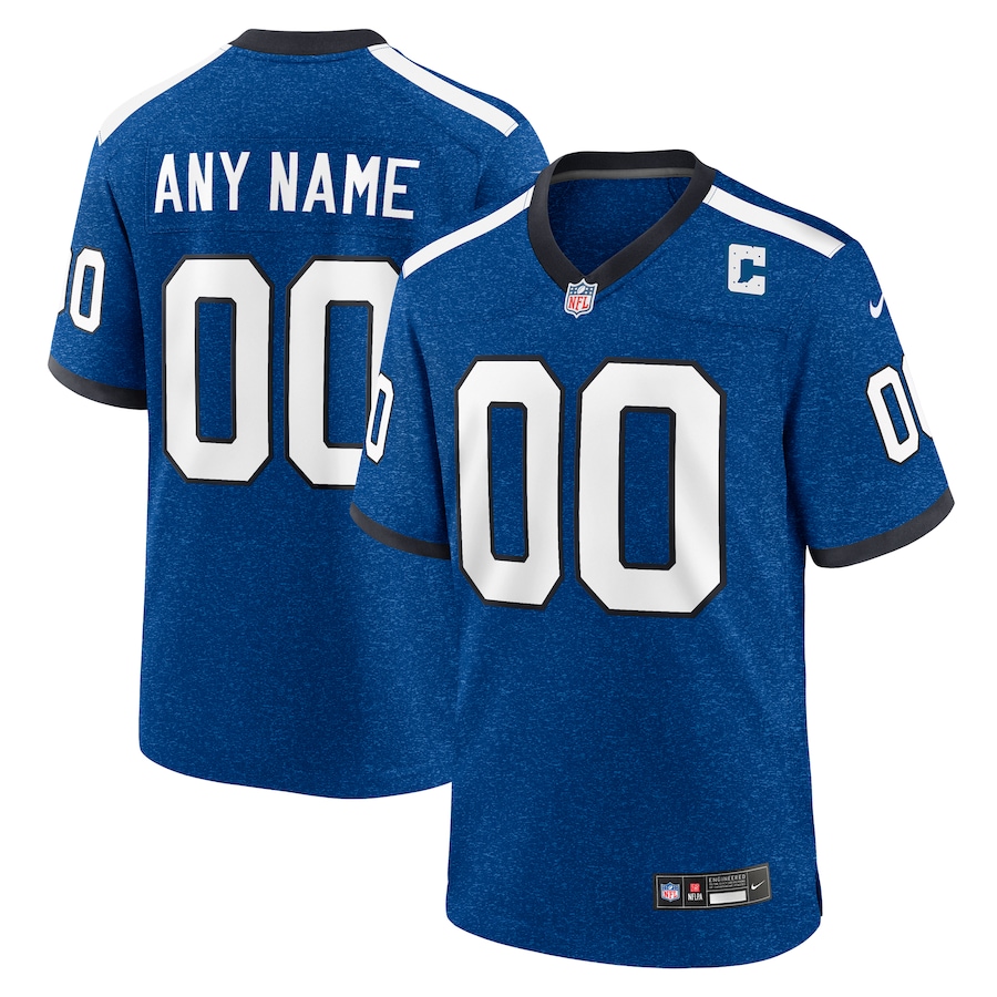 Mens Indiana Nights Indianapolis Colts Blue Alternate Custom Game Jersey