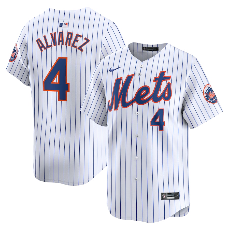 Men's New York Mets Francisco Alvarez White Home Limited Player Jersey