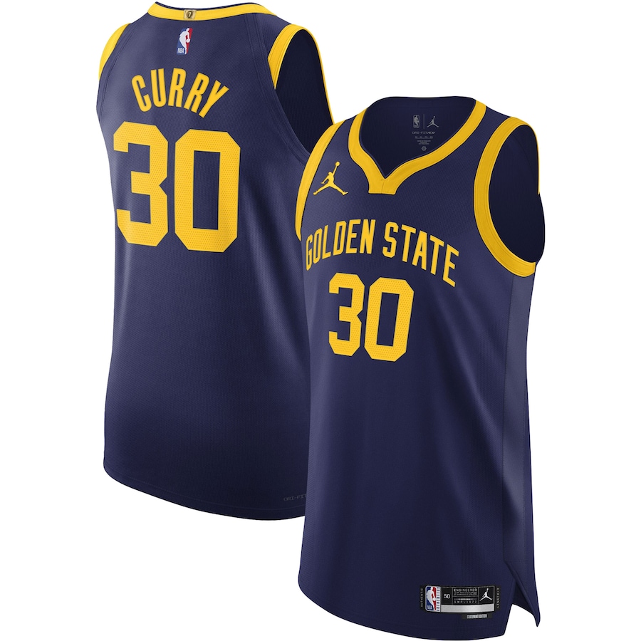Men's Golden State Warriors Stephen Curry Jordan Brand Royal Authentic Player Jersey