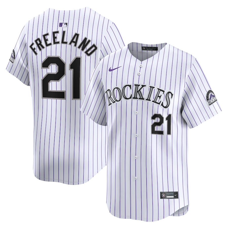 Men's Colorado Rockies Kyle Freeland White Home Limited Player Jersey