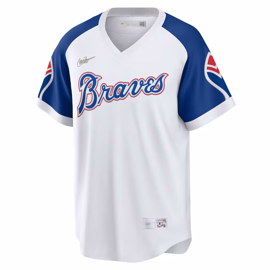 Youth Atlanta Braves Hank Aaron Nike White Home Cooperstown Collection Player Jersey