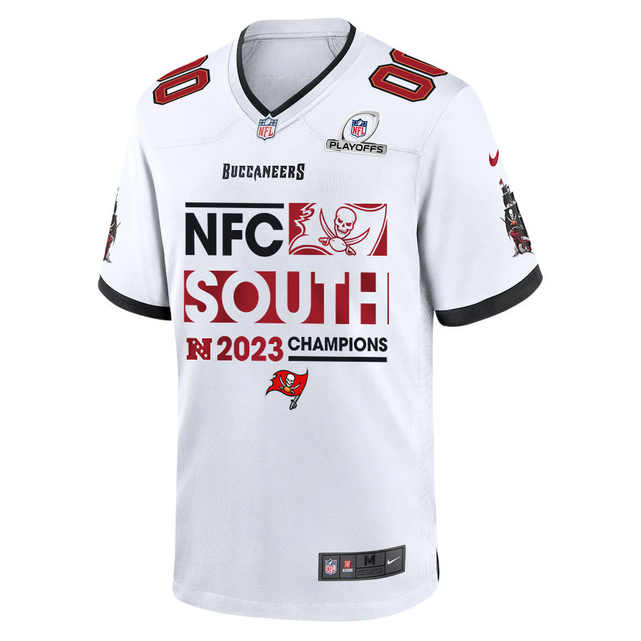 Tampa Bay Buccaneers 2023 NFC South Division Champions Conquer Game Men Custom Jersey - White
