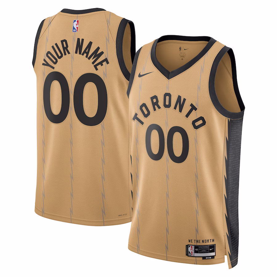 Unisex Toronto Raptors Nike Gold 2023/24 Custom Swingman Jersey - City Edition