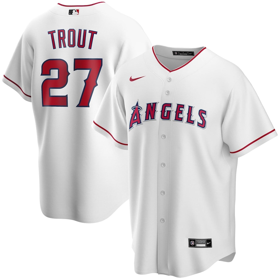Youth Los Angeles Angels Mike Trout White Alternate Replica Player Jersey