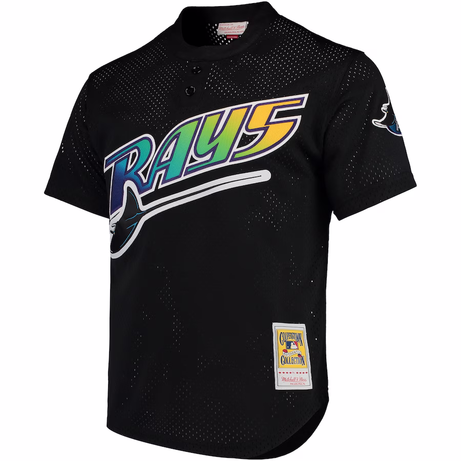 Youth Tampa Bay Rays Wade Boggs Mitchell & Ness Black Cooperstown 1991 Mesh Batting Practice Jersey