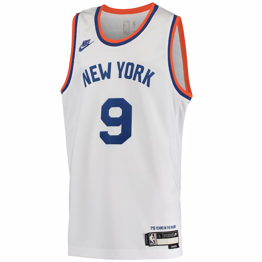 Youth New York Knicks RJ Barrett Nike White 2021/22 Swingman Player Jersey - Classic Edition