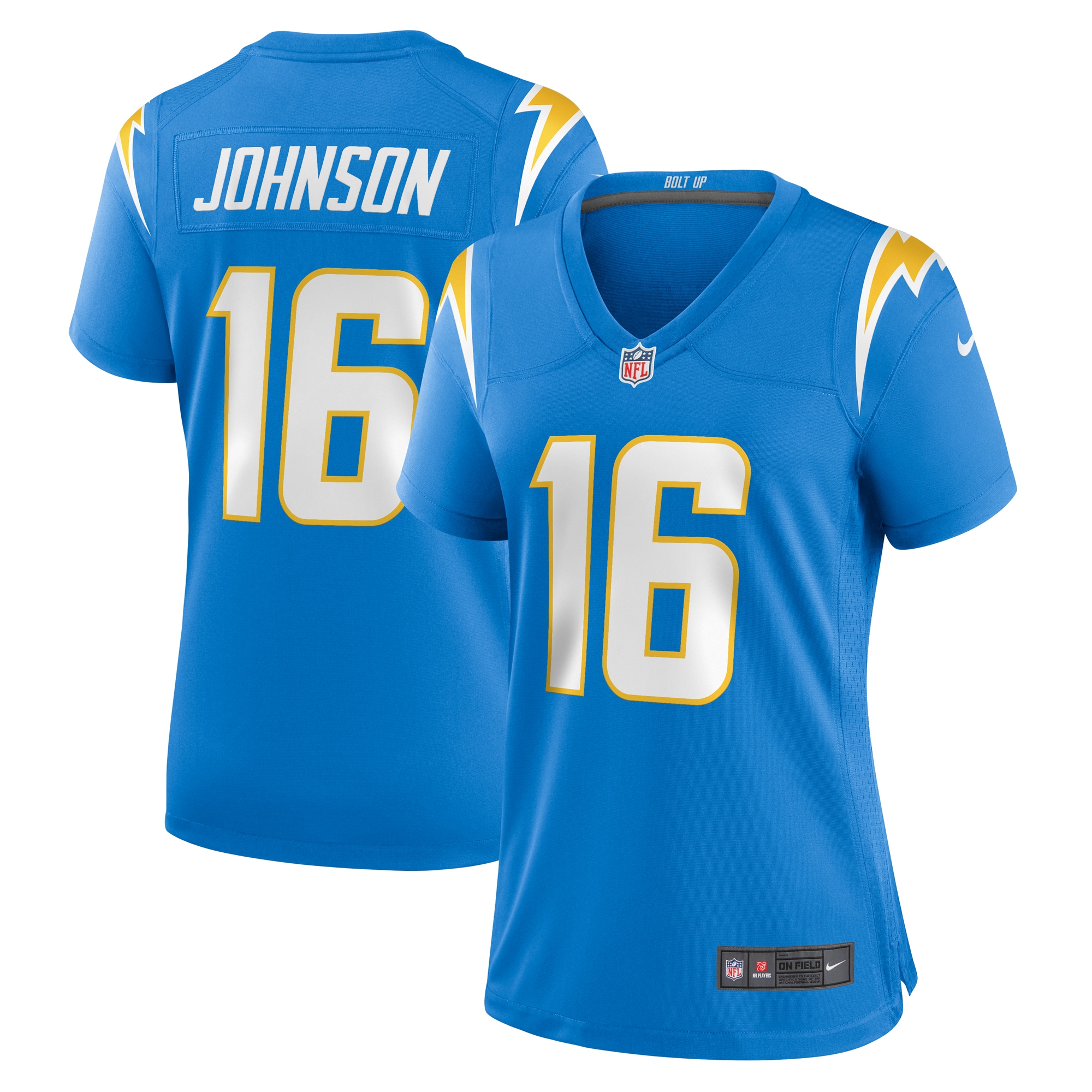 Tyler Johnson Los Angeles Chargers Women's Team Game Jersey - Powder Blue