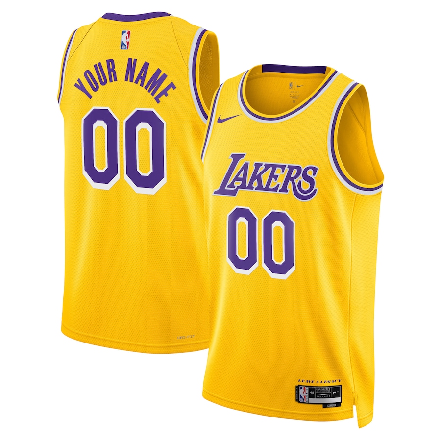 Unisex NBA Los Angeles Lakers Gold Swingman Custom Jersey - Icon Edition
