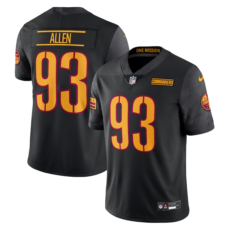 Mens Washington Commanders Jonathan Allen Black Alternate Vapor Untouchable Limited Jersey