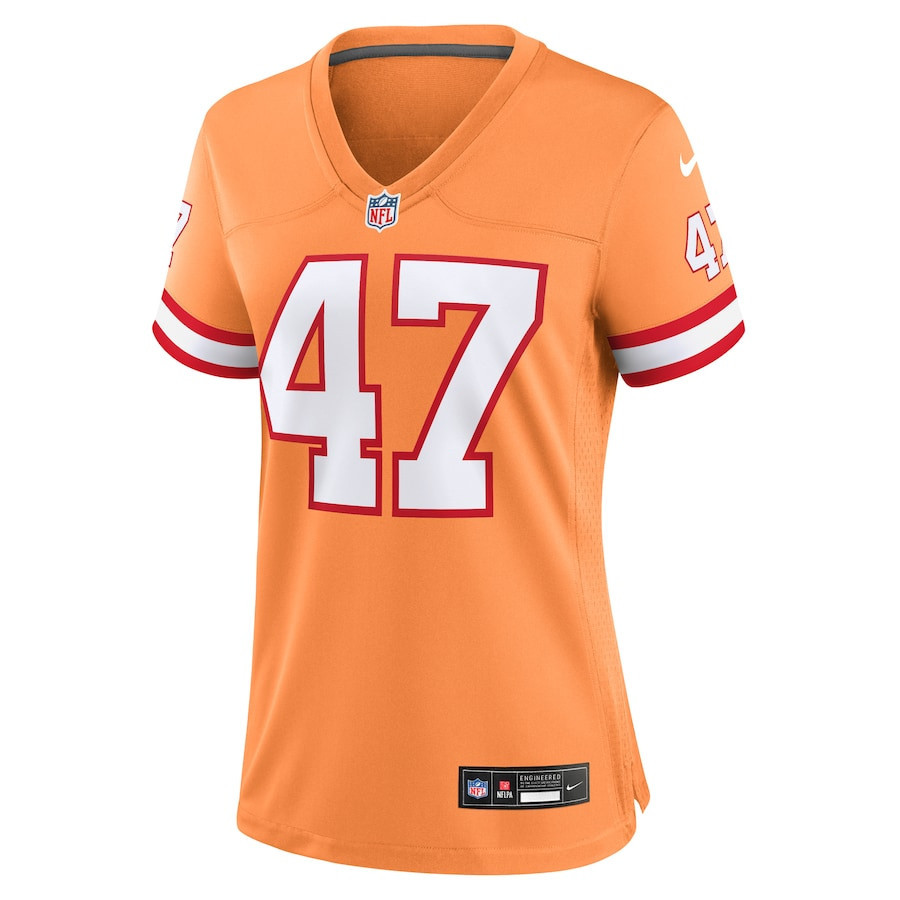 John Lynch 47 Tampa Bay Buccaneers Women Throwback Game Jersey - Orange