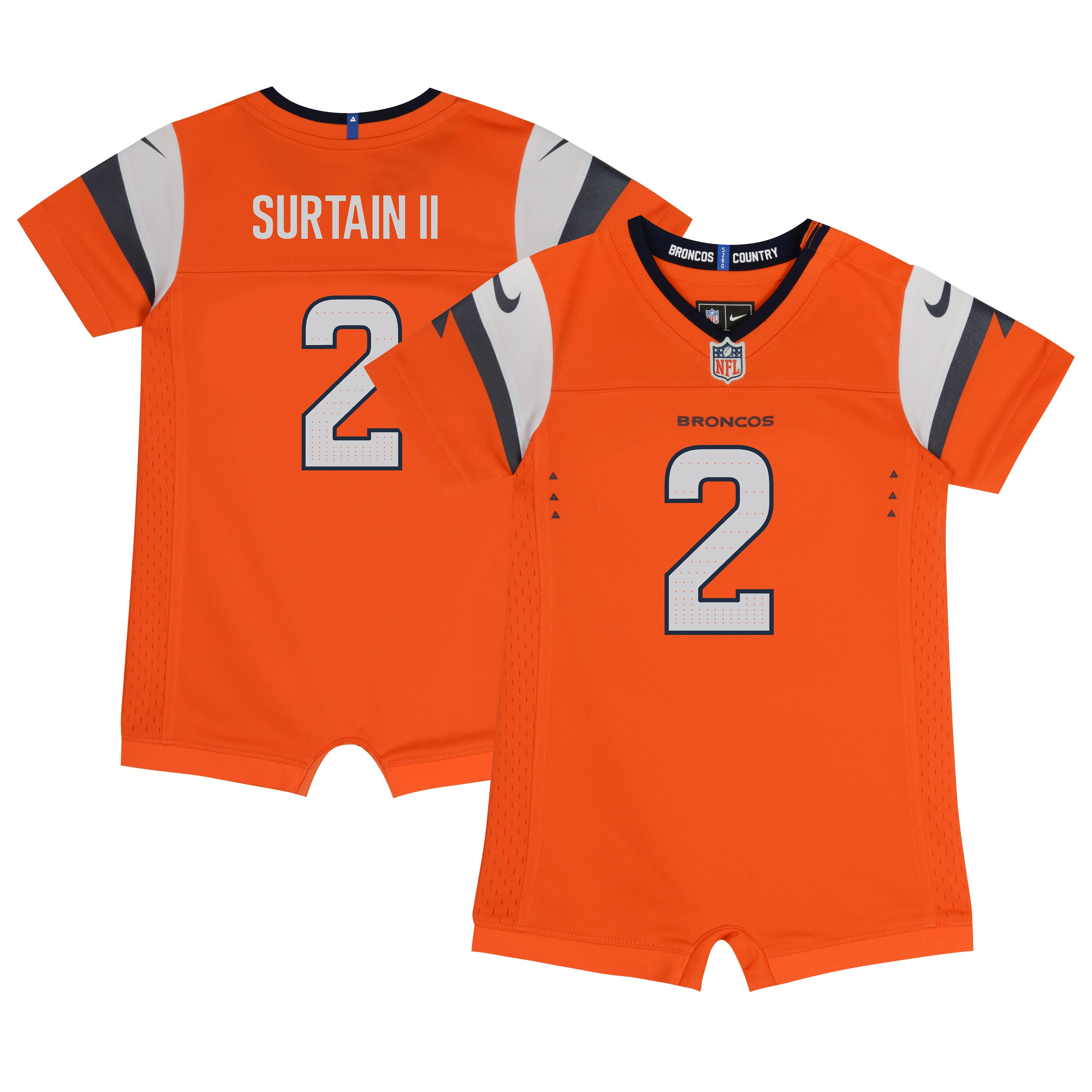 Patrick Surtain II Denver Broncos Newborn & Infant Game Romper Jersey - Orange