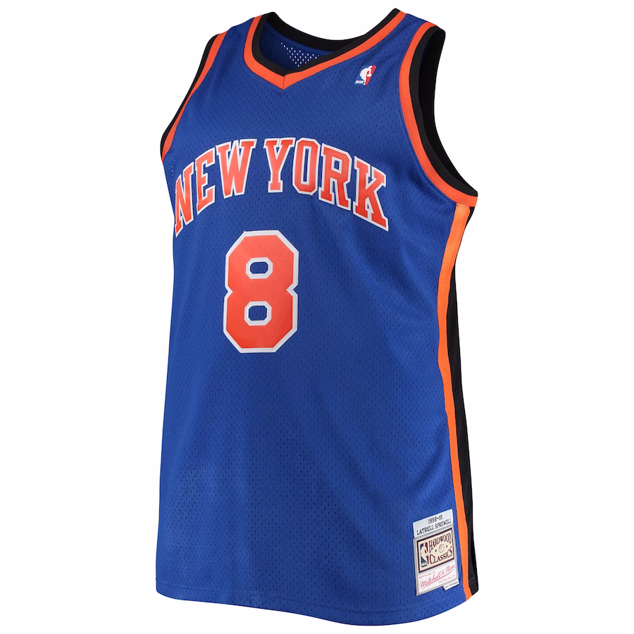 Men's New York Knicks Latrell Sprewell Mitchell & Ness Blue Big & Tall Hardwood Classics Jersey