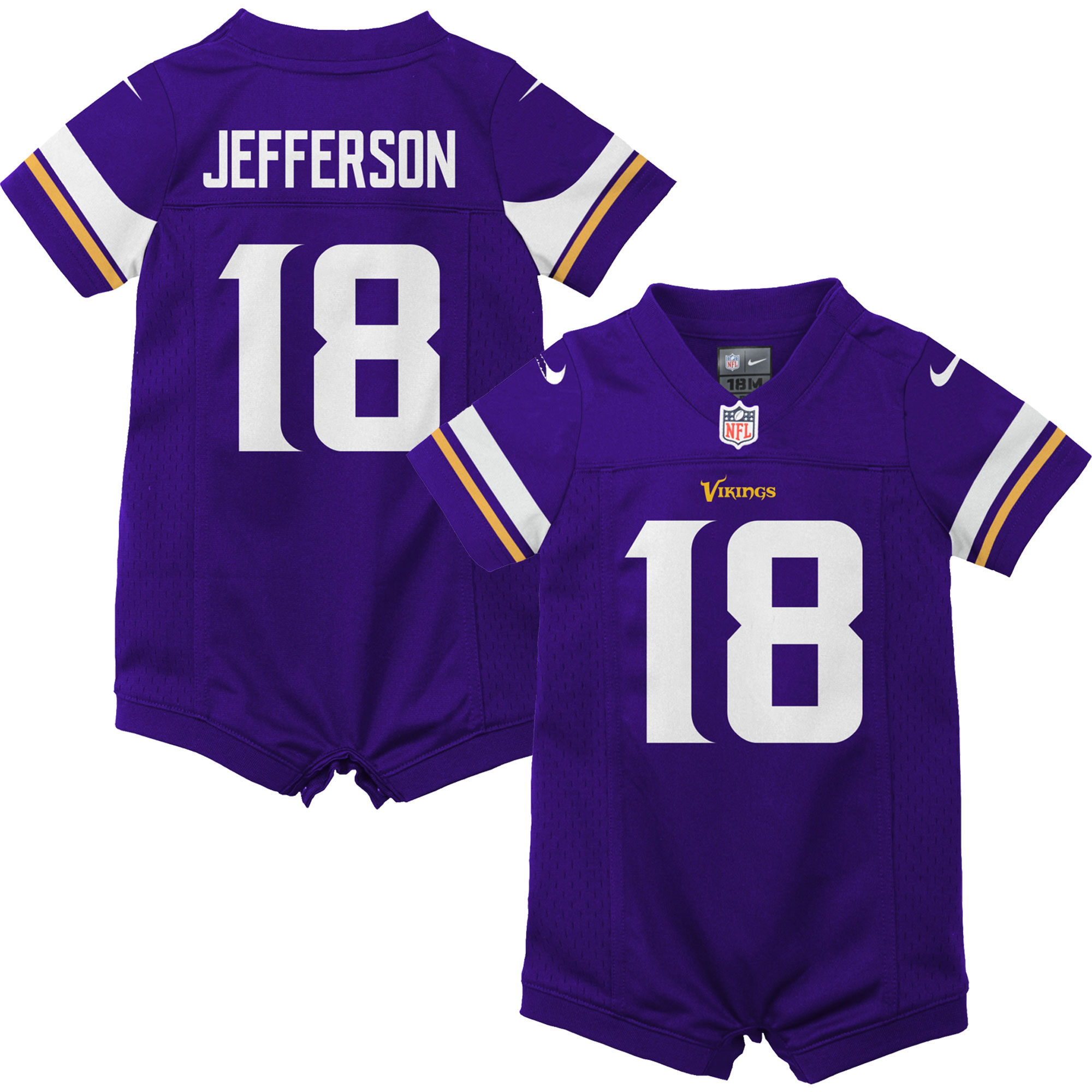 Justin Jefferson Minnesota Vikings Newborn & Infant Game Romper Jersey - Purple