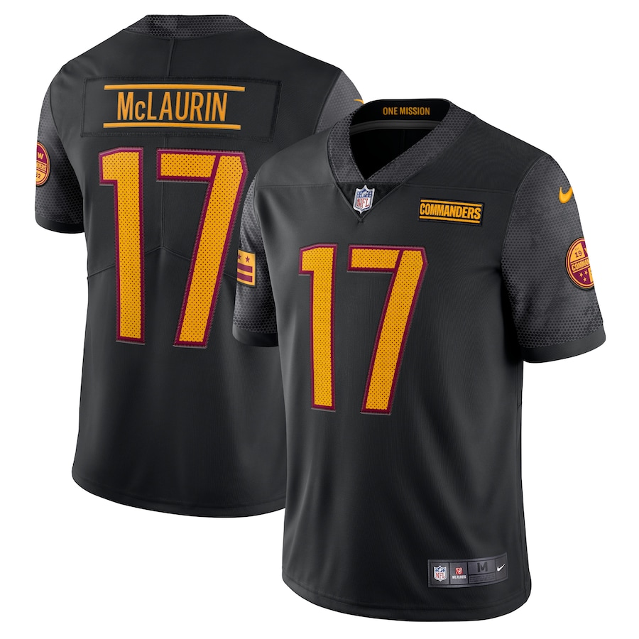 Mens Washington Commanders Terry McLaurin Black Alternate Vapor Limited Jersey