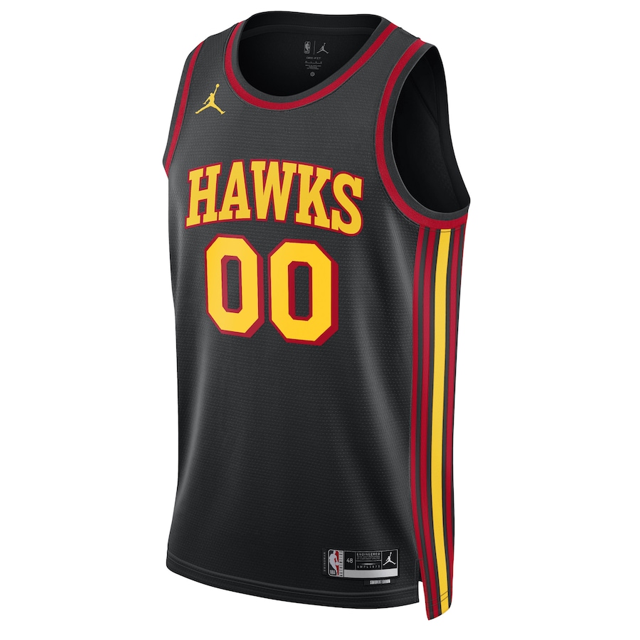 Unisex Atlanta Hawks Jordan Brand Black 2022/23 Swingman Custom Jersey - Statement Edition