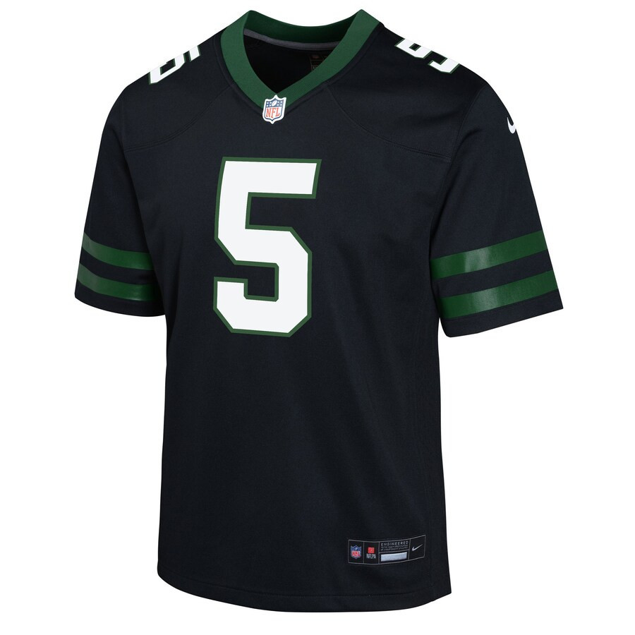 Garrett Wilson 5 New York Jets Alternate Game YOUTH Jersey - Legacy Black