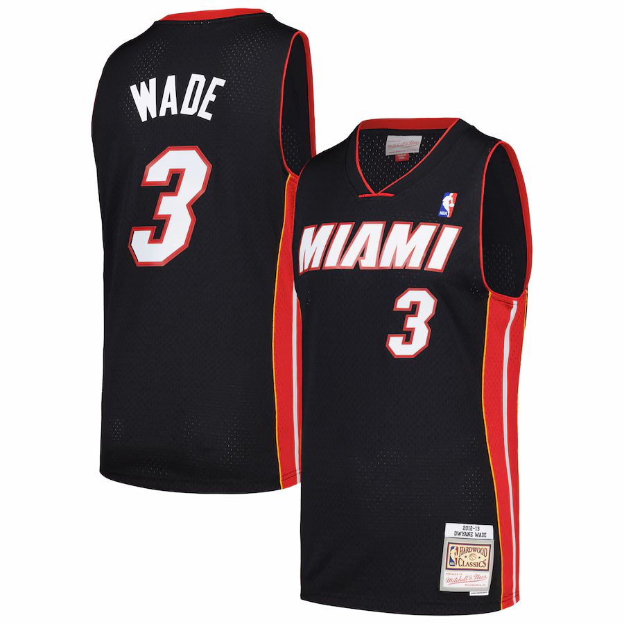 Dwyane Wade Miami Heat Mitchell & Ness 2012/13 Hardwood Classics Swingman Jersey - Black