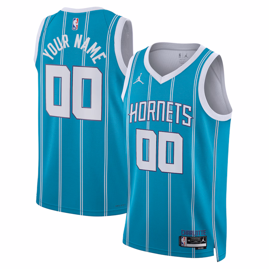 Unisex Charlotte Hornets Jordan Brand Teal Swingman Custom Jersey - Icon Edition