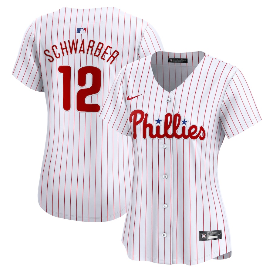 Women's Philadelphia Phillies Kyle Schwarber White Home Limited Player Jersey