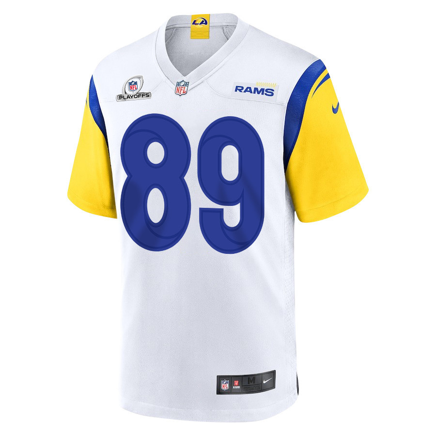 Tyler Higbee 89 Los Angeles Rams 2023 Playoffs Patch Game Men Jersey - White