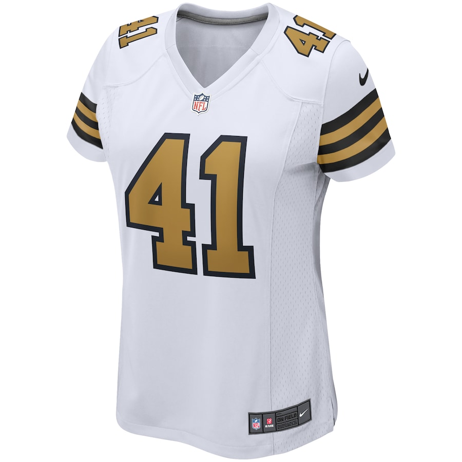 Womens New Orleans Saints Alvin Kamara White Alternate Game Player Jersey