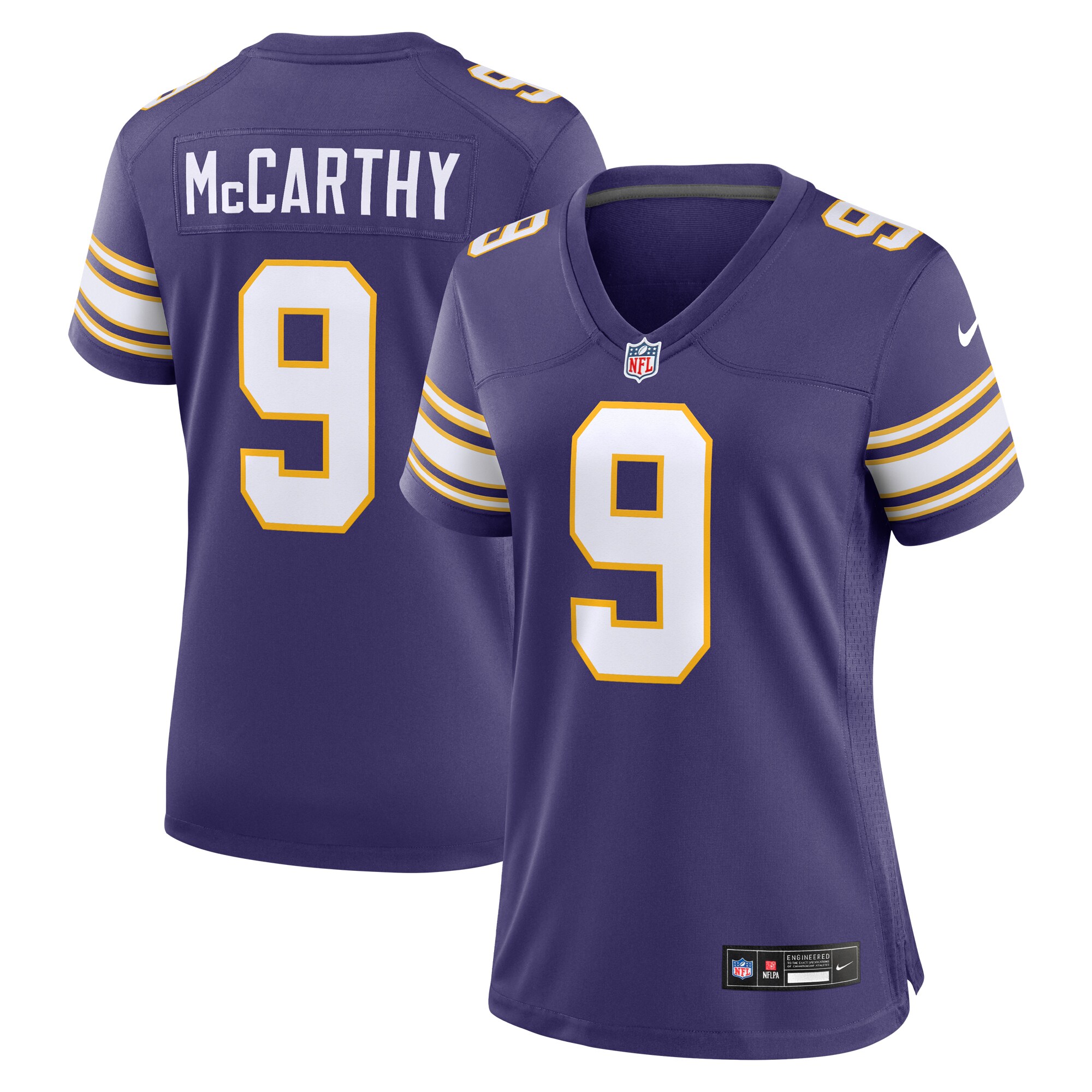 J.J. McCarthy Minnesota Vikings Women's 2nd Alternate 2024 NFL Draft First Round Pick Player Game Jersey - Purple