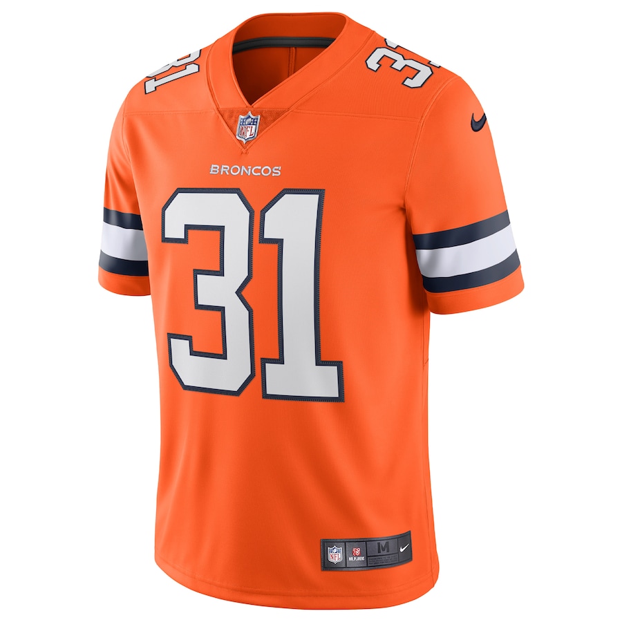 Mens Denver Broncos Justin Simmons Orange Alternate Vapor Limited Jersey