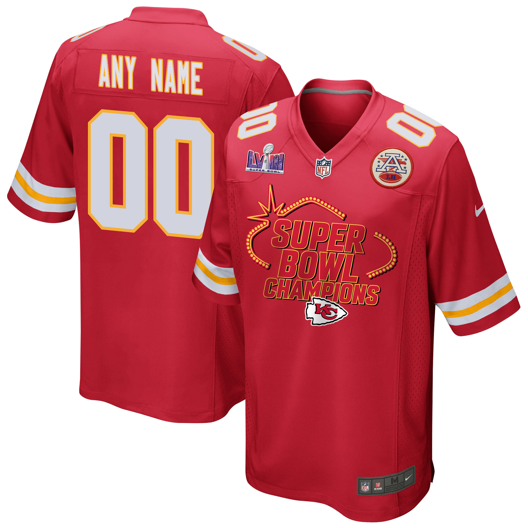 Kansas City Chiefs Super Bowl LVIII Champions Locker Room Trophy Collection Game Custom Men Jersey - Scarlet