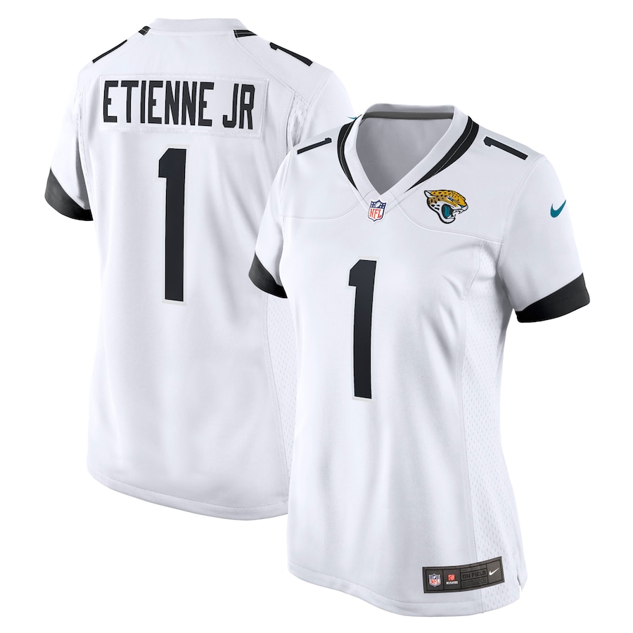 Womens Jacksonville Jaguars Travis Jr. Etienne White Game Player Jersey
